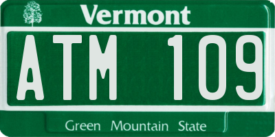 VT license plate ATM109