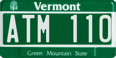 VT license plate ATM110