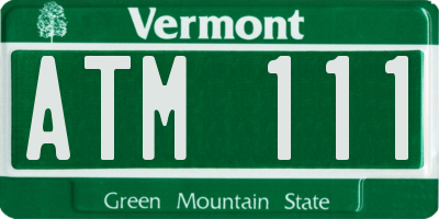 VT license plate ATM111