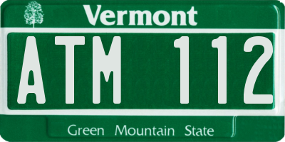 VT license plate ATM112