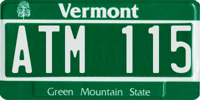 VT license plate ATM115