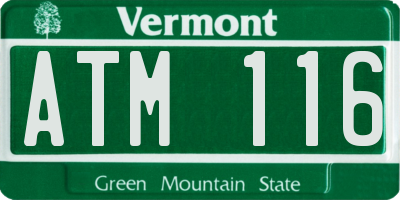 VT license plate ATM116