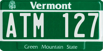 VT license plate ATM127