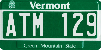 VT license plate ATM129