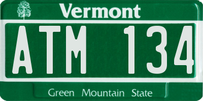 VT license plate ATM134