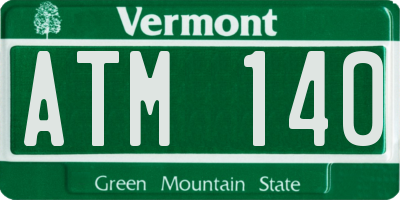 VT license plate ATM140