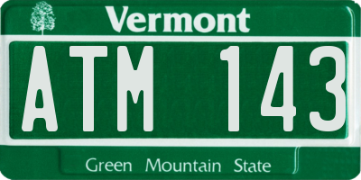 VT license plate ATM143