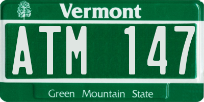 VT license plate ATM147