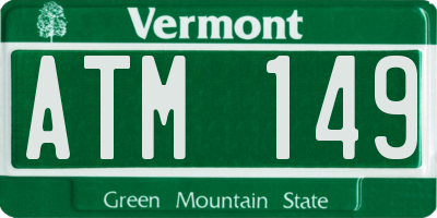 VT license plate ATM149