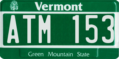 VT license plate ATM153