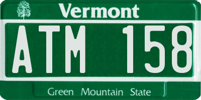 VT license plate ATM158