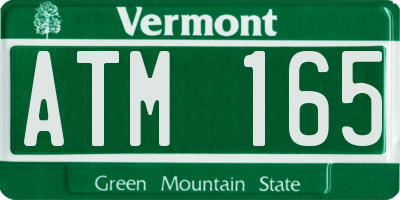 VT license plate ATM165