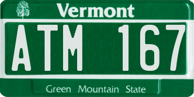 VT license plate ATM167
