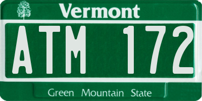 VT license plate ATM172