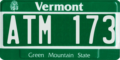 VT license plate ATM173