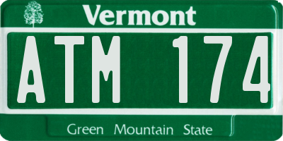 VT license plate ATM174