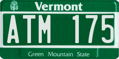 VT license plate ATM175