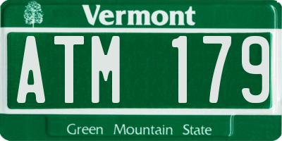 VT license plate ATM179