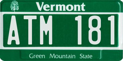 VT license plate ATM181