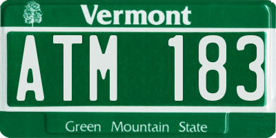 VT license plate ATM183