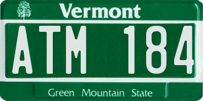 VT license plate ATM184