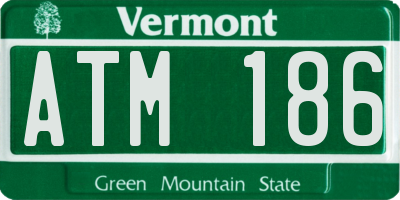 VT license plate ATM186