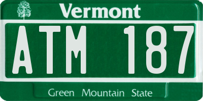 VT license plate ATM187