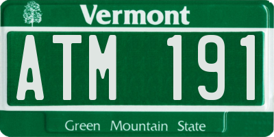 VT license plate ATM191