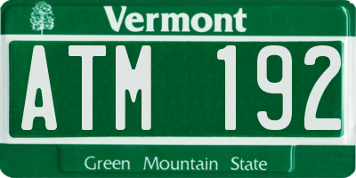 VT license plate ATM192