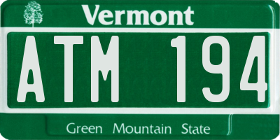 VT license plate ATM194