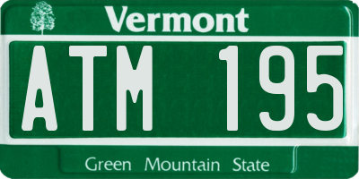 VT license plate ATM195