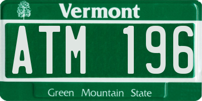 VT license plate ATM196