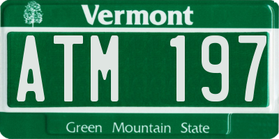 VT license plate ATM197