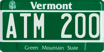 VT license plate ATM200