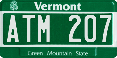 VT license plate ATM207