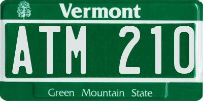 VT license plate ATM210