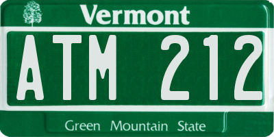 VT license plate ATM212
