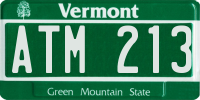 VT license plate ATM213