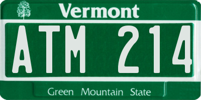VT license plate ATM214