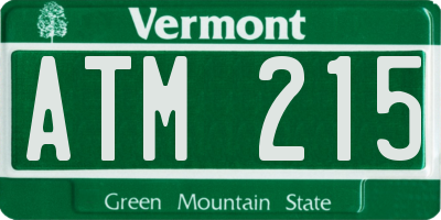 VT license plate ATM215