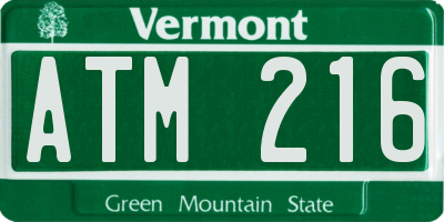 VT license plate ATM216
