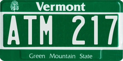 VT license plate ATM217