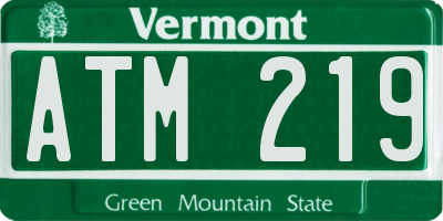 VT license plate ATM219