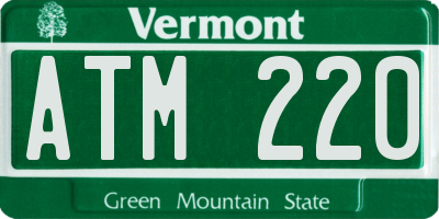 VT license plate ATM220