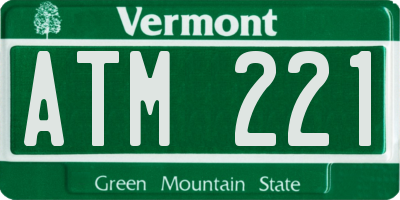 VT license plate ATM221
