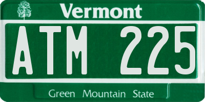 VT license plate ATM225