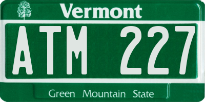 VT license plate ATM227