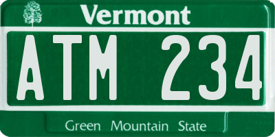 VT license plate ATM234