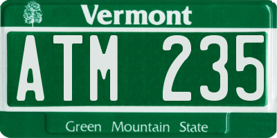 VT license plate ATM235