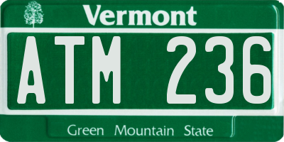 VT license plate ATM236